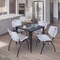 Regency Kahlo Square Table & Chair Sets, 30 W, 30 L, 29 H, Wood, Metal, Plastic Top, Grey TPL3030GYBK47GY - alternate 1